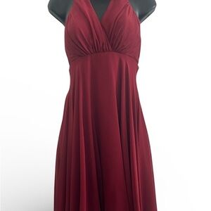 Jim Hjelm Vintage Red Halter Knee Length Dress Size 6